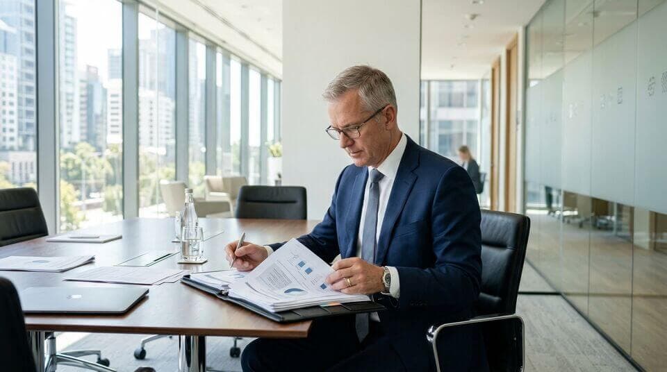 Zwei Hände, eine übergibt ein Dokument an die andere — Kündigungssituation