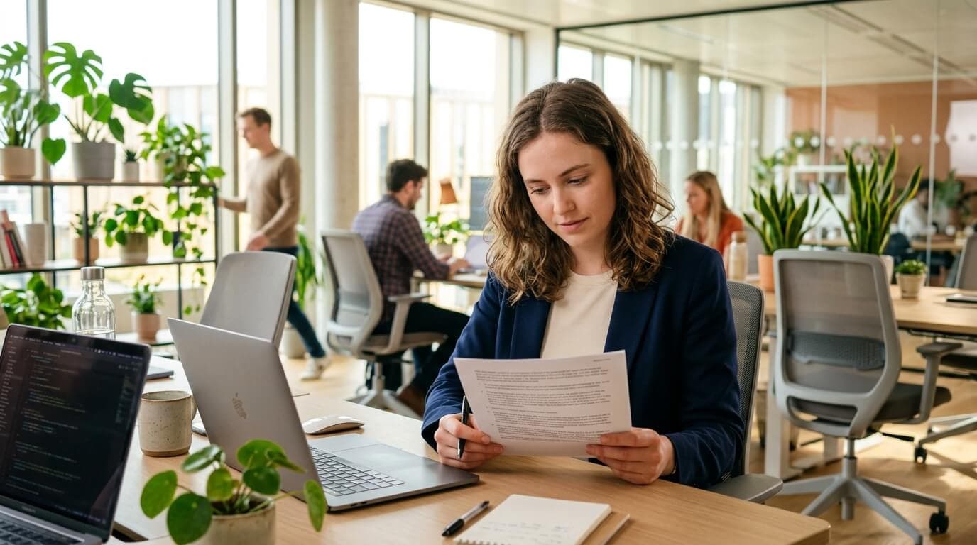 Praktikumszeugnis auf einem Schreibtisch neben Bewerbungsunterlagen